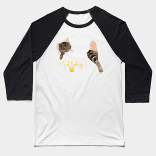 Not today - Sleeping Cat Baseball T-Shirt